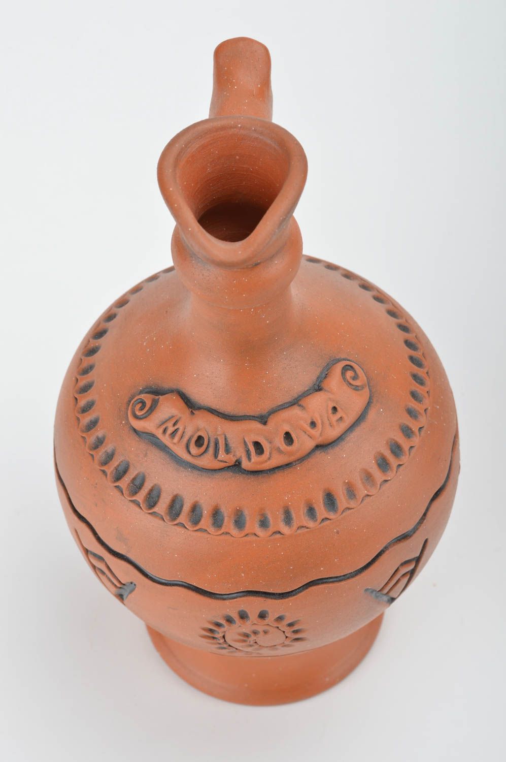 33 oz ceramic terracotta wine decanter pitcher with handle 1,16 lb photo 2