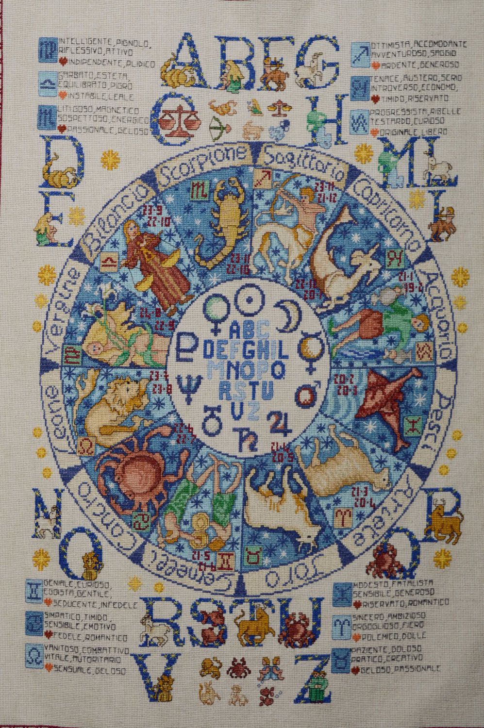 Textil Wandbild mit Stickerei Zodiakus foto 2