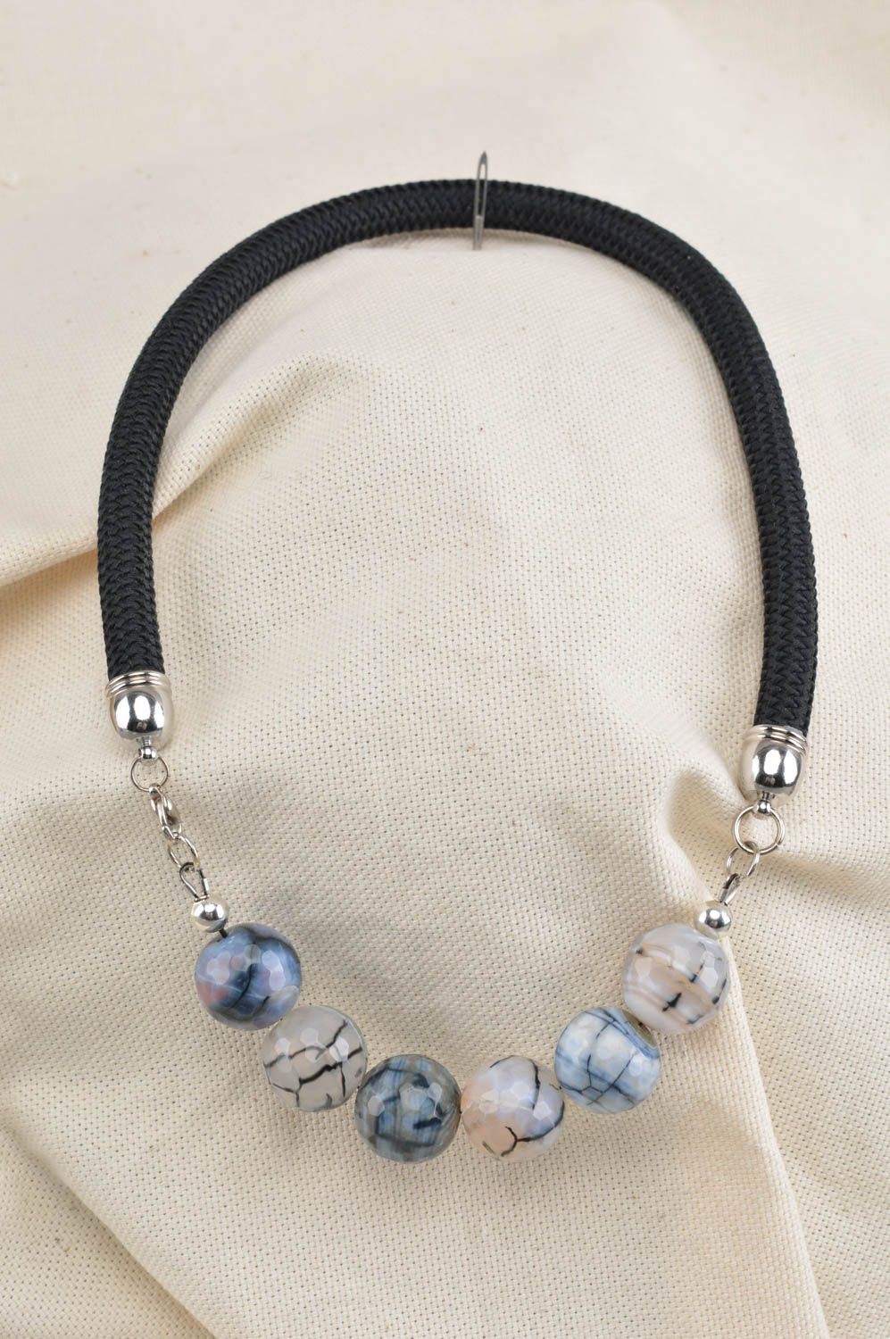 Handmade gemstone necklace designer accessories fashionable jewelry gift idea photo 1