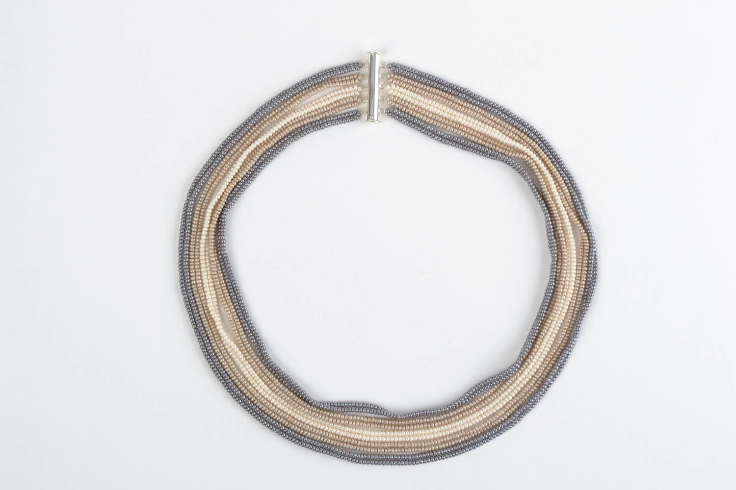 Seed beaded handmade necklace bijouterie designer braided jewelry accessories photo 3