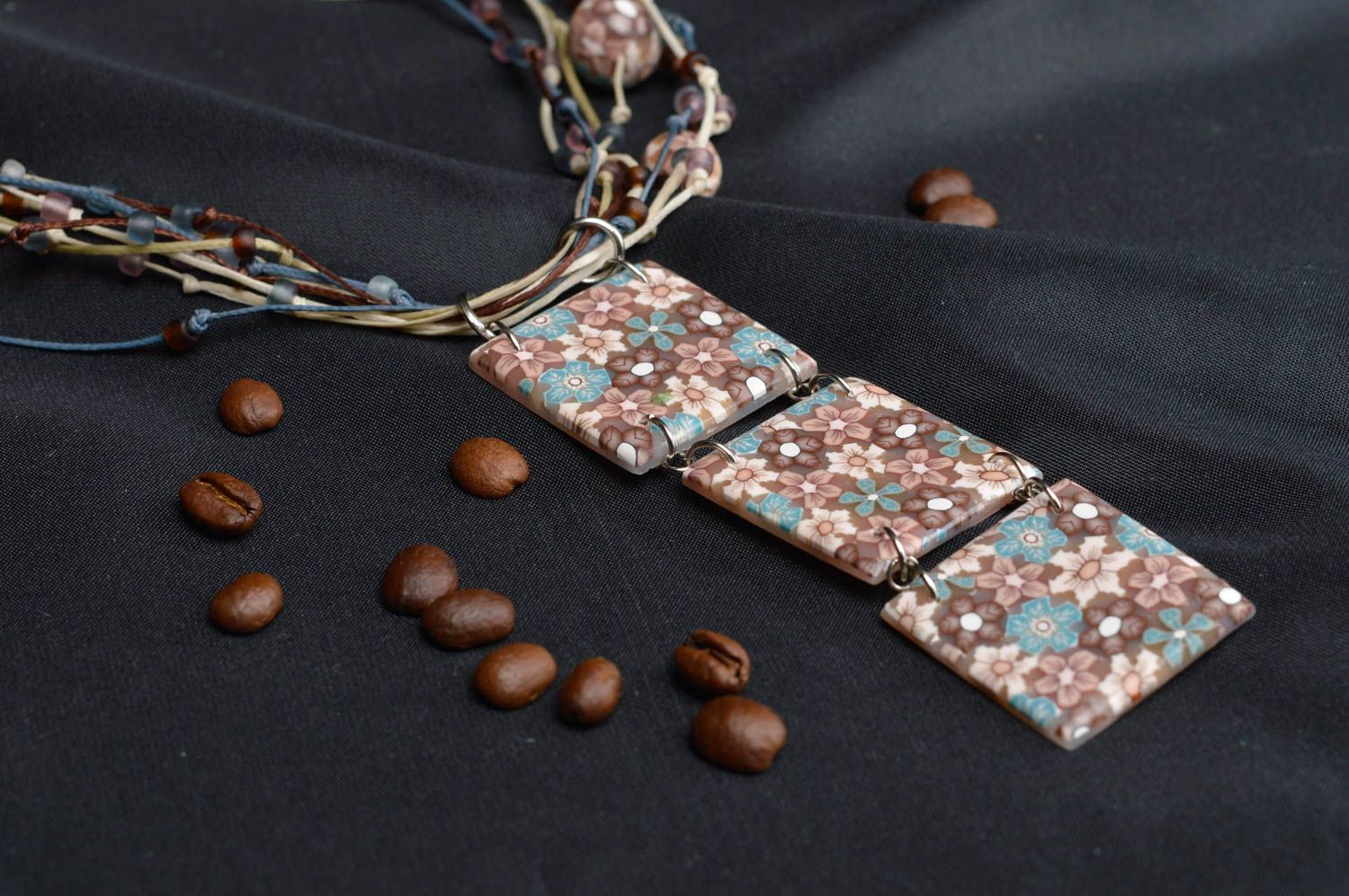 Handmade plastic pendant designer pendant polymer clay jewelry for girls photo 1
