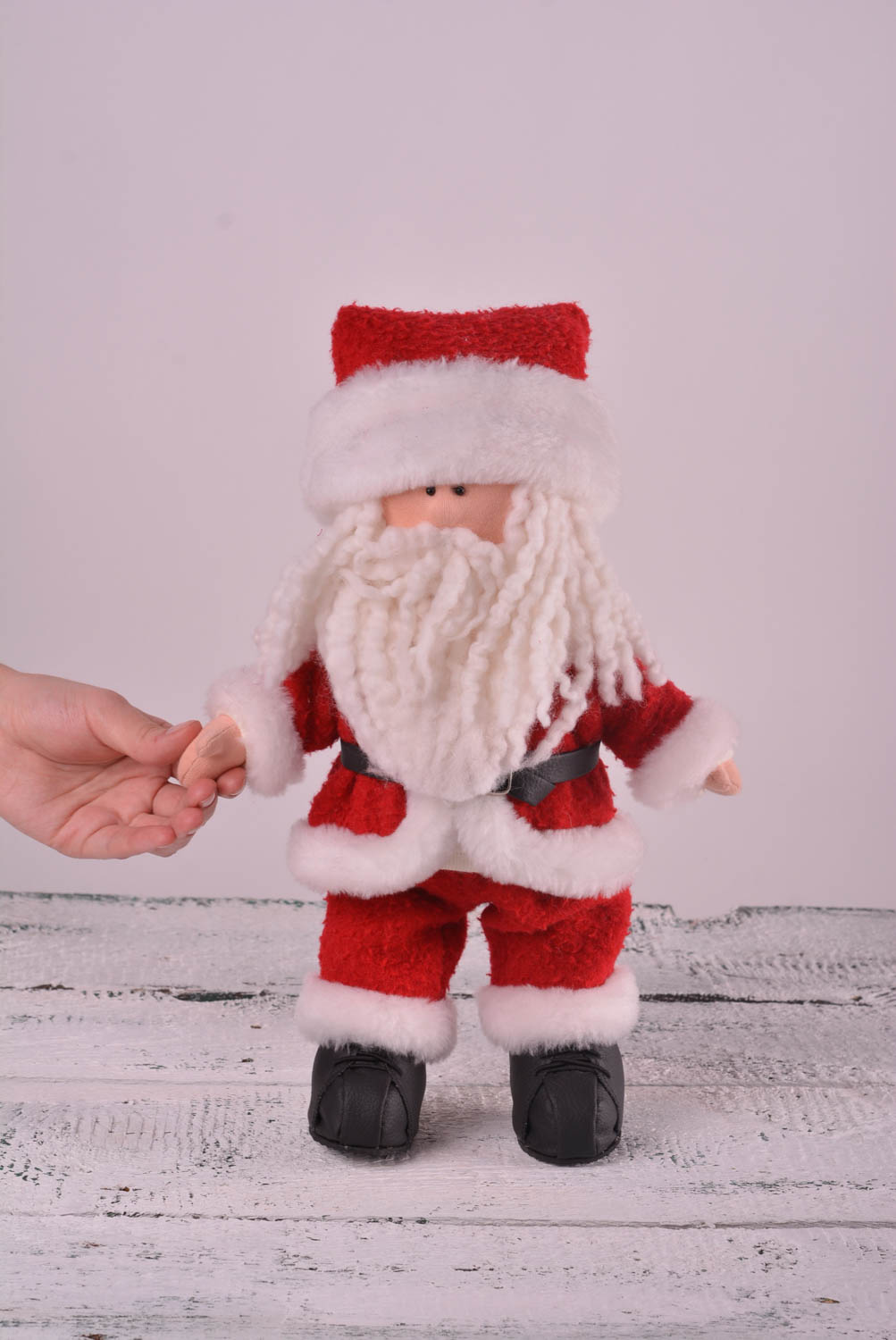 Игрушка Дед Мороз хэнд мэйд детская игрушка новогодняя мягкая игрушка из шерсти фото 2