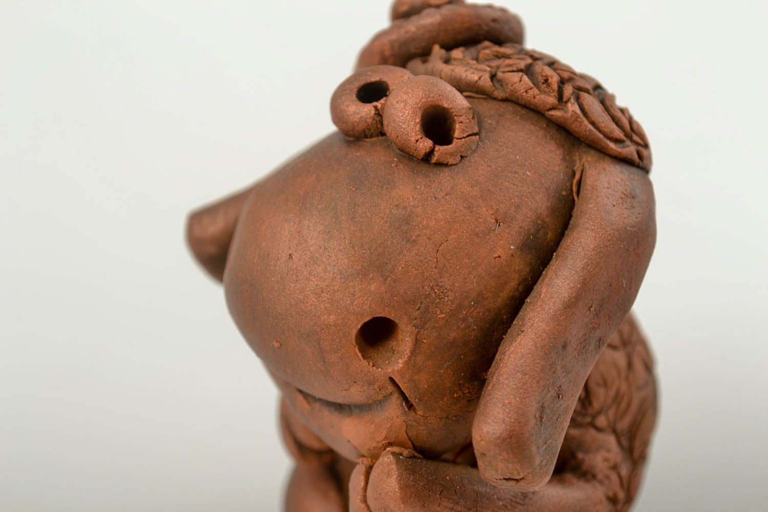 Figur aus Ton handgemacht Keramik Deko Tier Statue Deko Ideen Haus originell foto 5