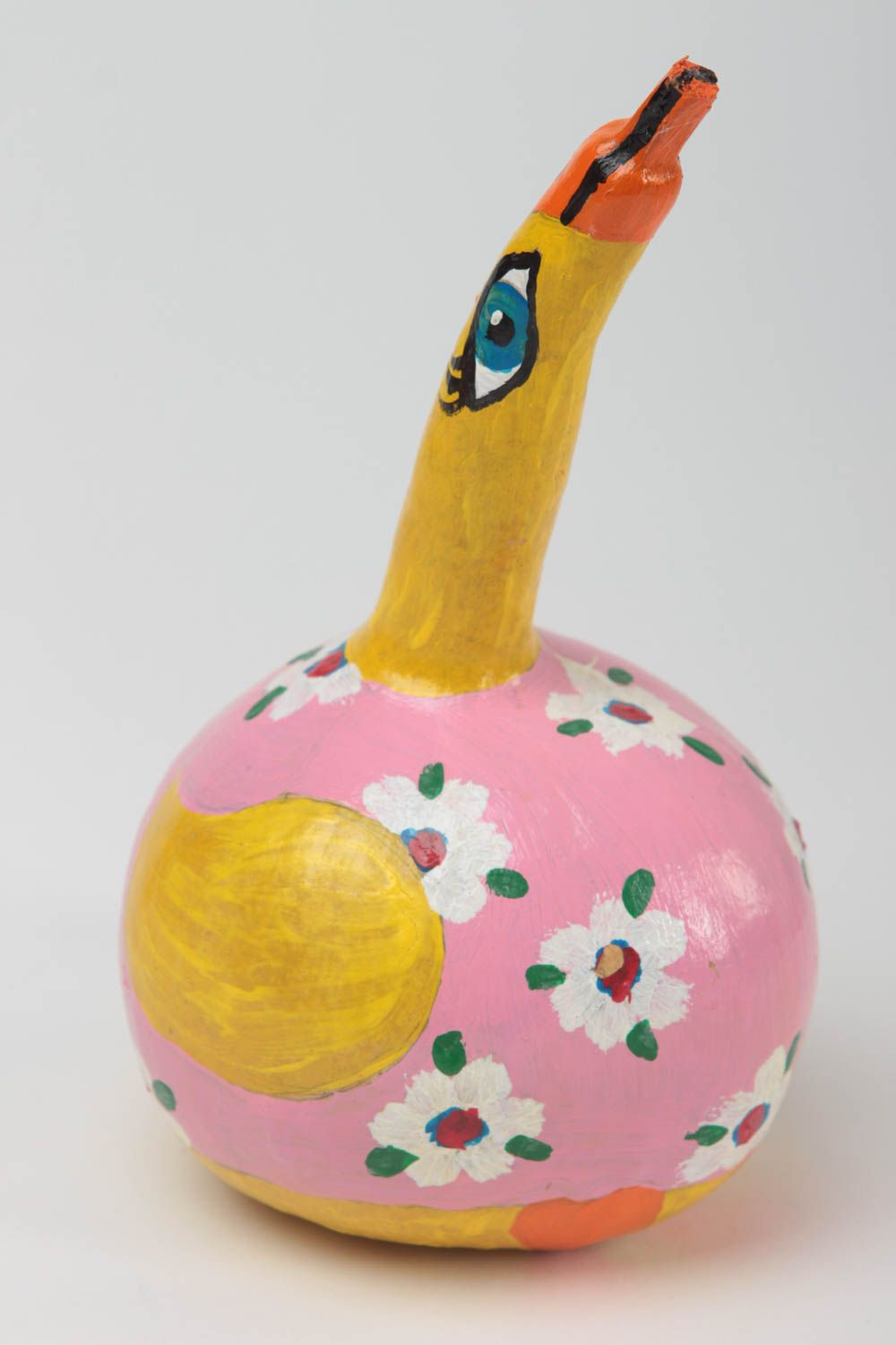 Figura de calabaza hecha a mano pato amarillo regalo original decoración de casa foto 2