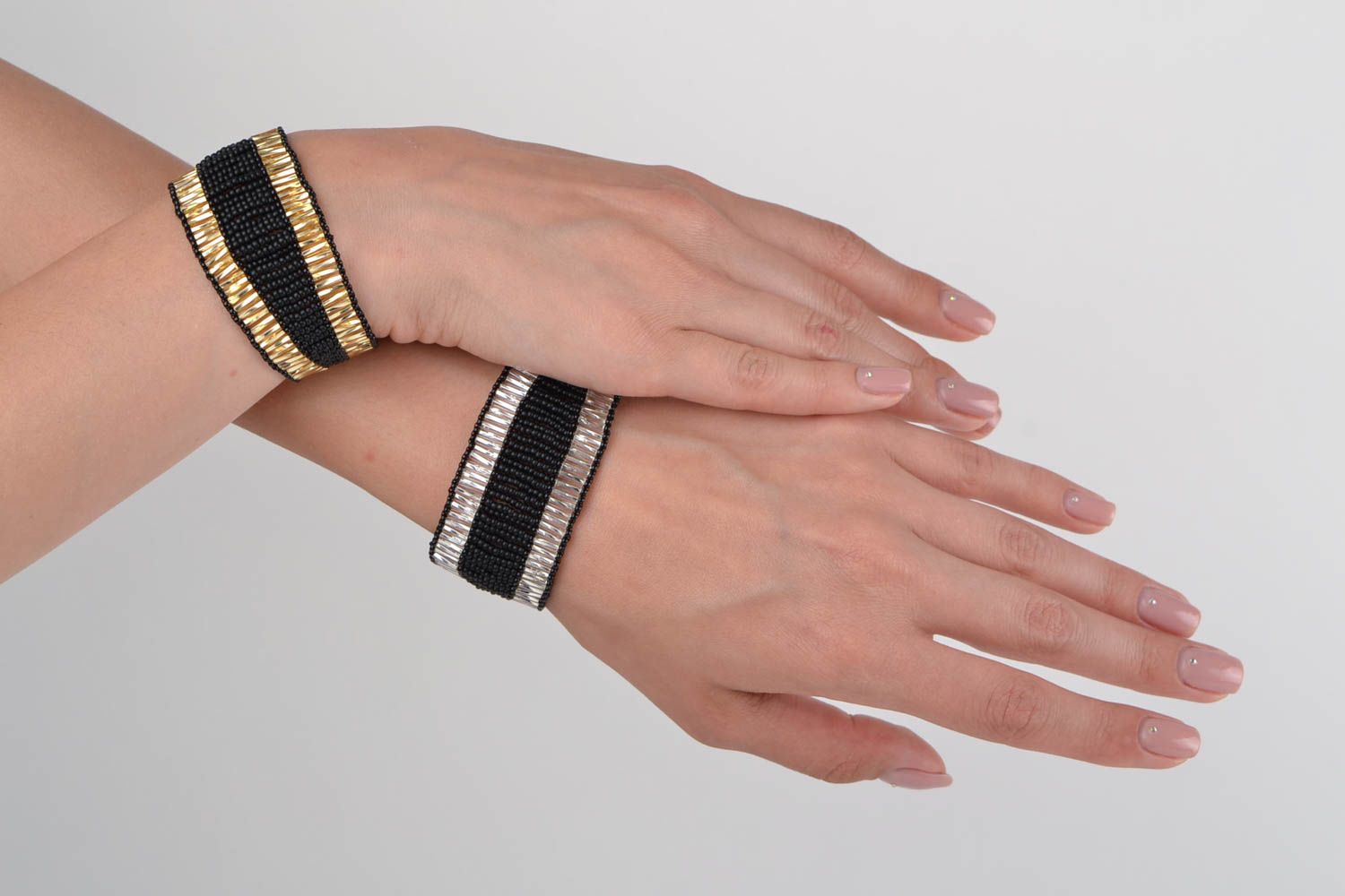 Two designer bracelets stylish unique accessories luxury bijouterie for woman photo 2