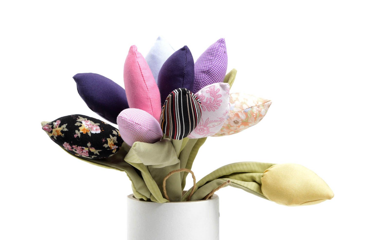 Beautiful handmade soft flowers textile flowers handmade gifts for decor only photo 9