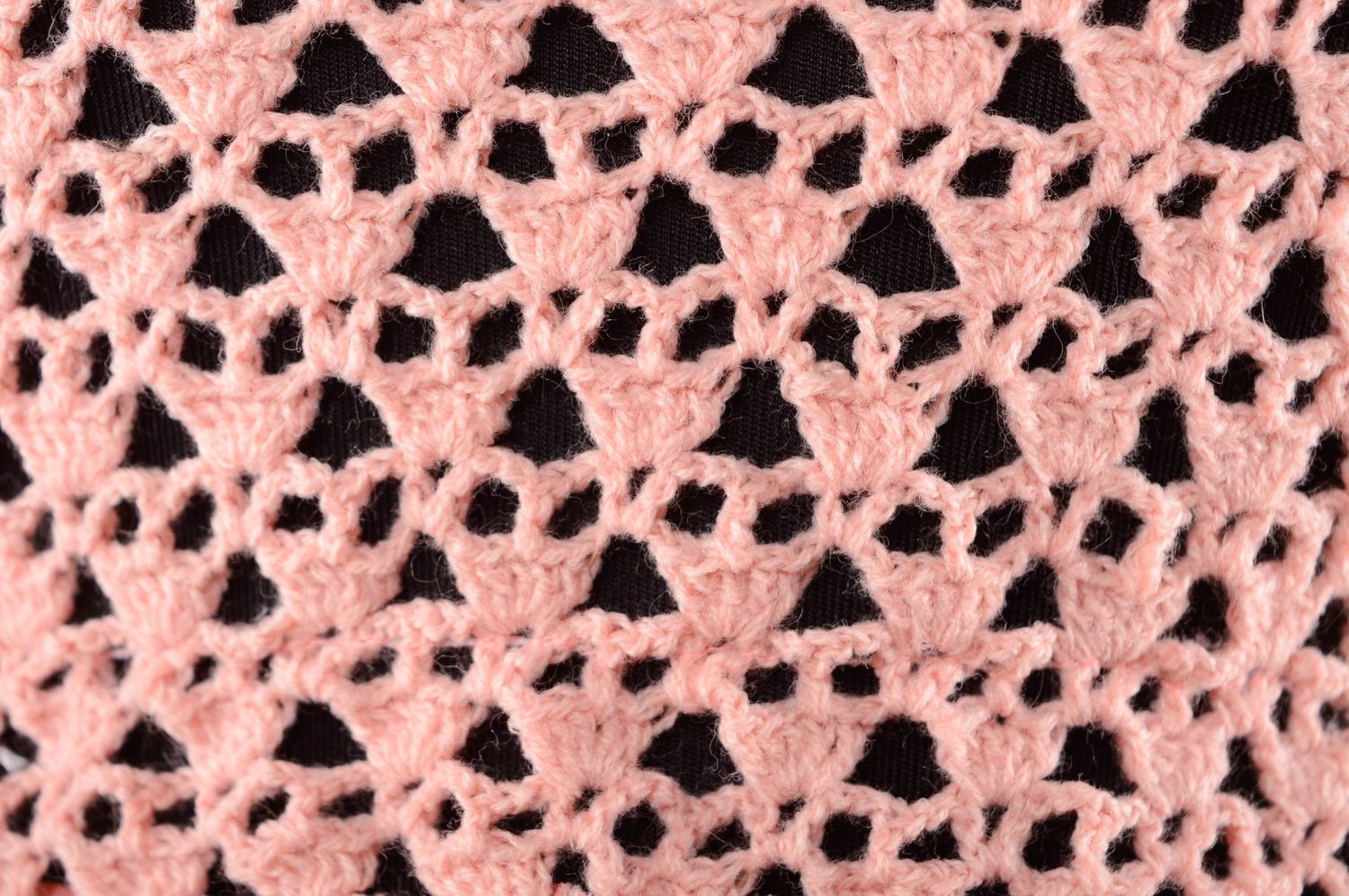 Robe tricotée au crochet mi-longue rose faite main photo 3