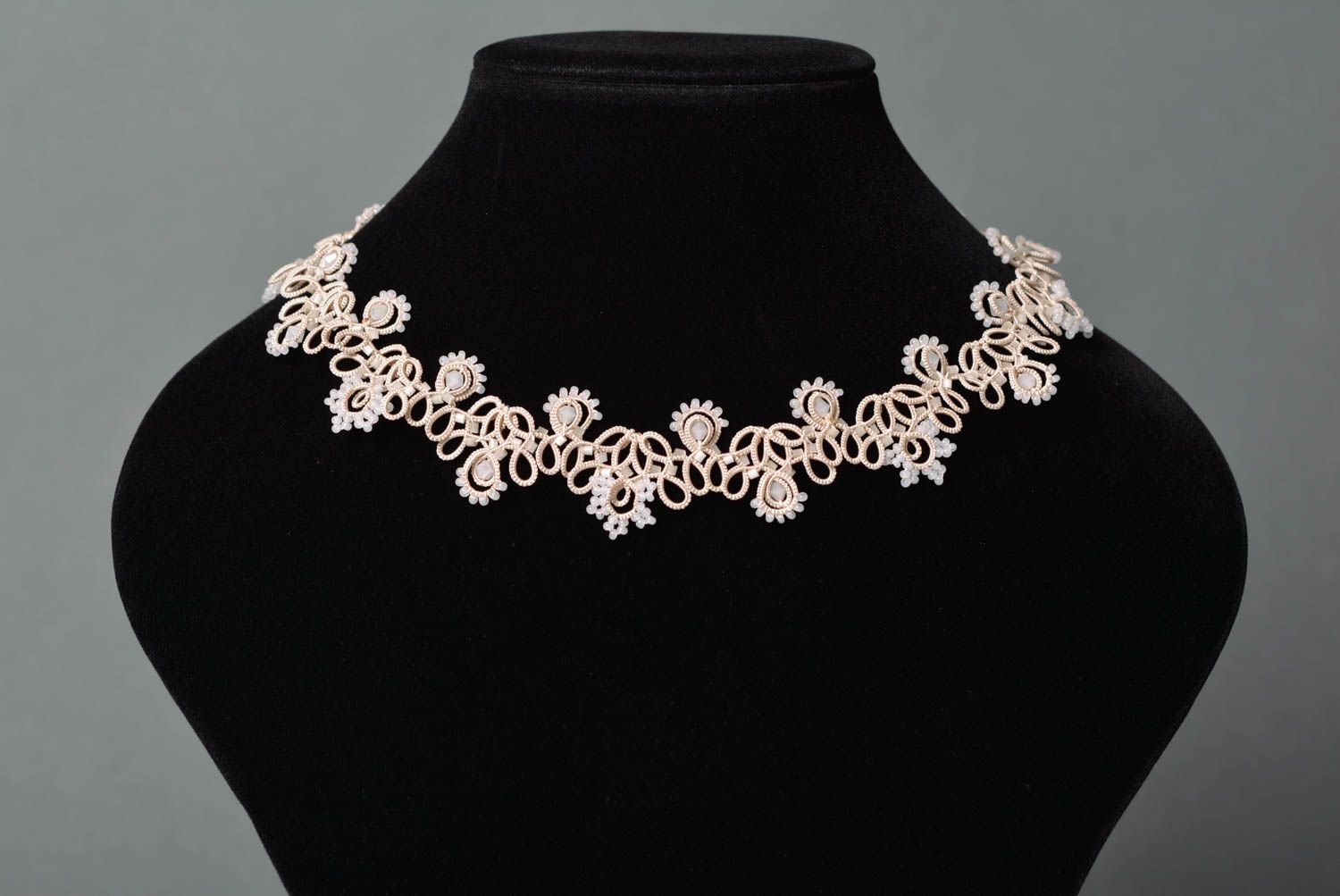 Handmade jewelry fashion necklaces for women tatting lace gifts for women photo 1