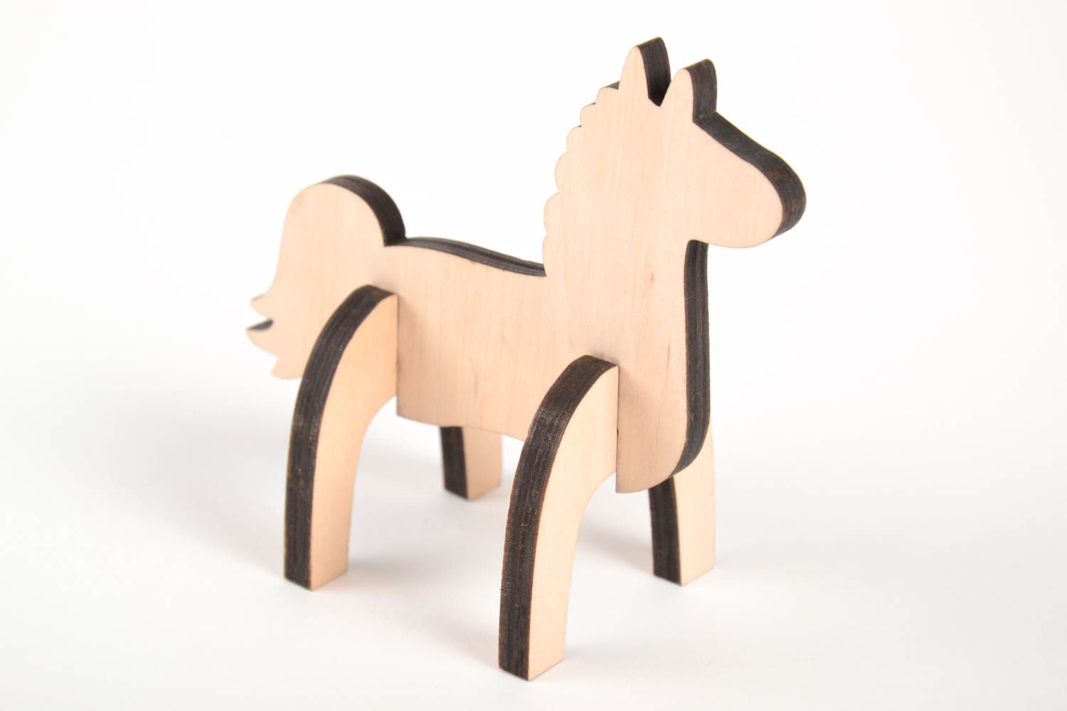 Figur zum Bemalen Pferd handmade Holz Rohling Miniatur Figur für Handarbeit foto 4