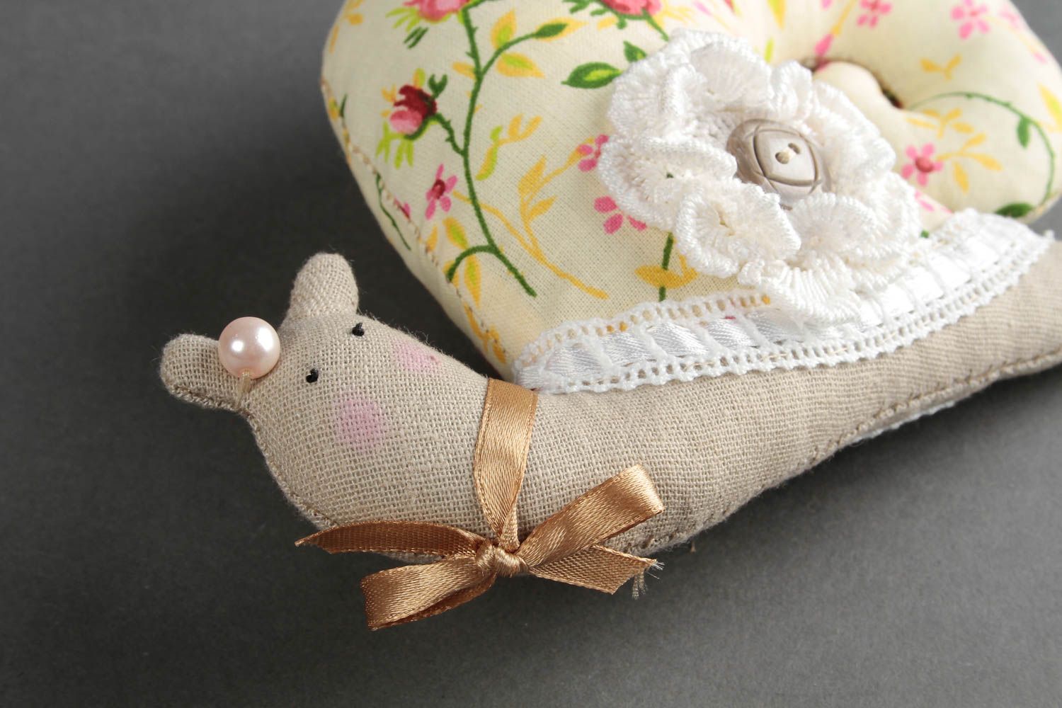 Schnecke Kuscheltier originelles Geschenk handgemachtes Kuscheltier schön foto 5