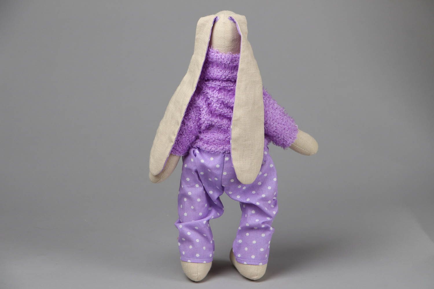 Handmade Textil Kuscheltier Lavendel Kaninchen foto 3