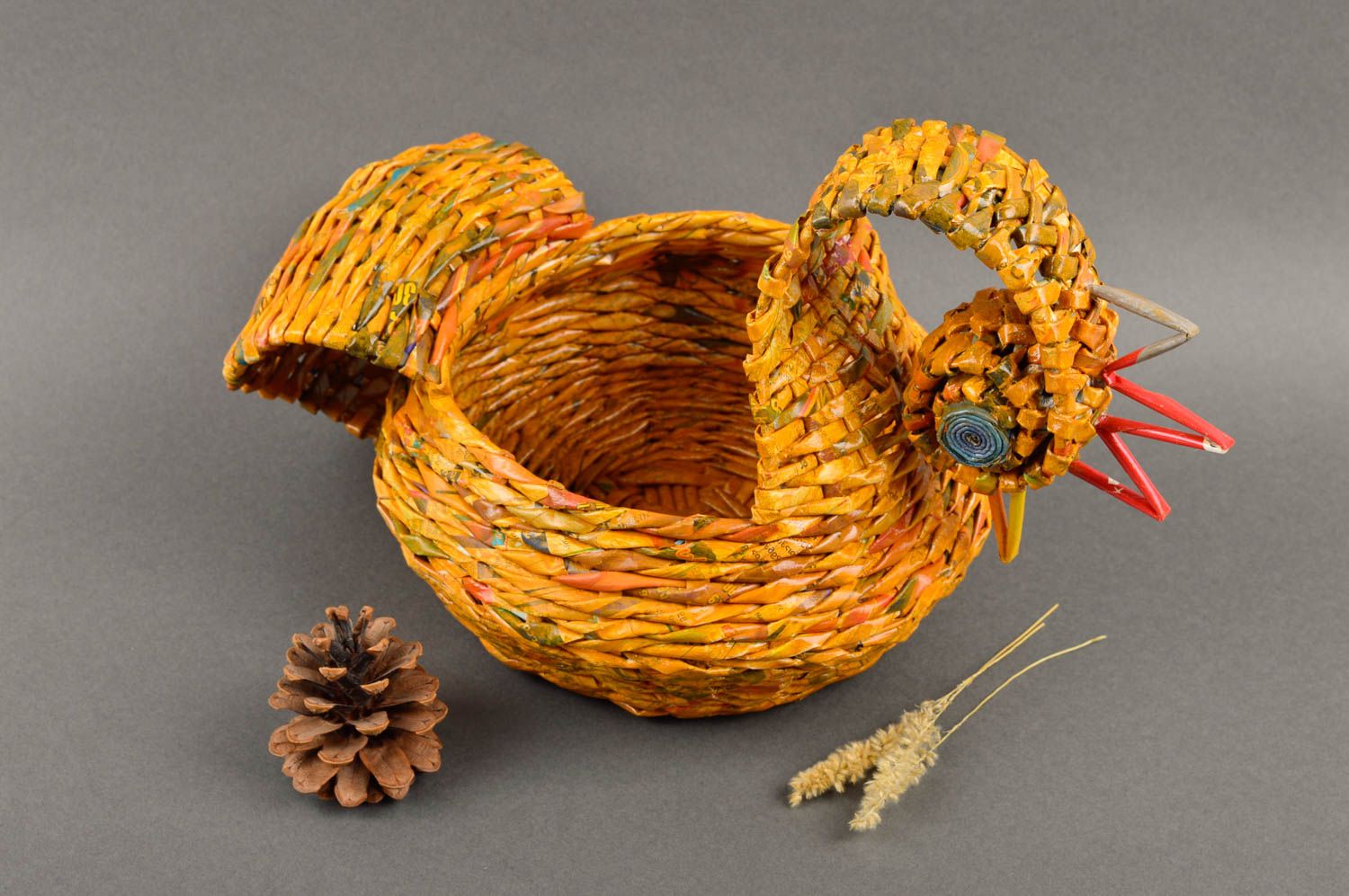 Handmade runde Vase Papier Korb Haus Deko Geschenk für Frauen Schwan originell foto 1