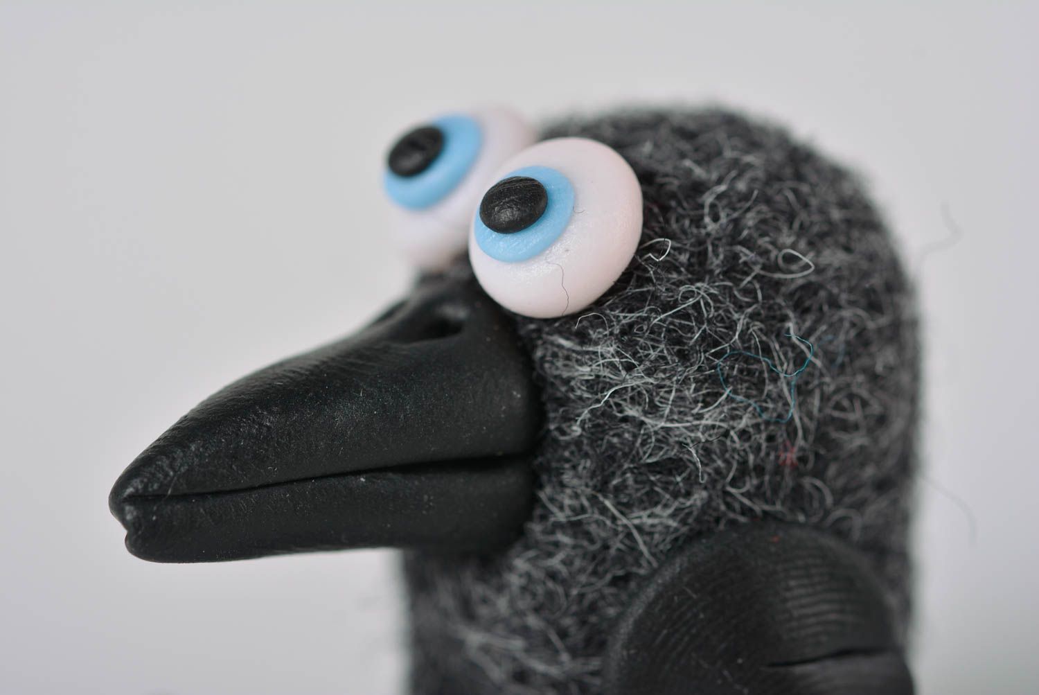 Интерьерная игрушка ворон игрушка ручной работы мягкие игрушки птица необычная фото 3