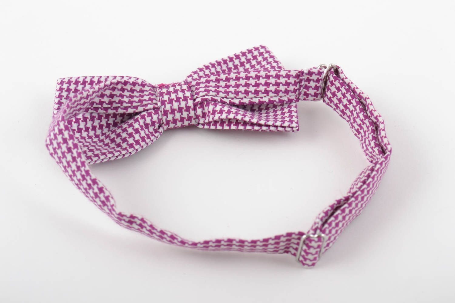 Unusual beautiful stylish handmade designer motley fabric bow tie photo 4