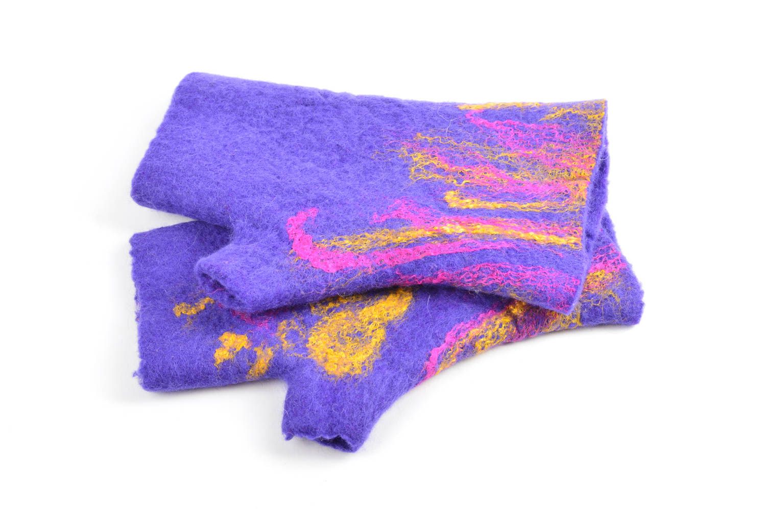 Женские перчатки ручной работы перчатки без пальцев фиолетовые митенки женские фото 2