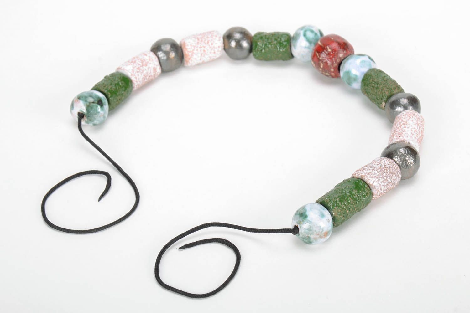 Ceramic bead necklace in ethnic style photo 3