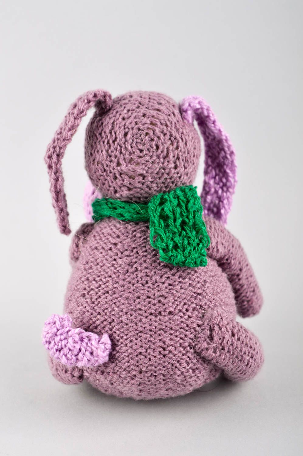 Peluche chien mauve Jouet tricot fait main mignon original Cadeau pour enfant photo 4