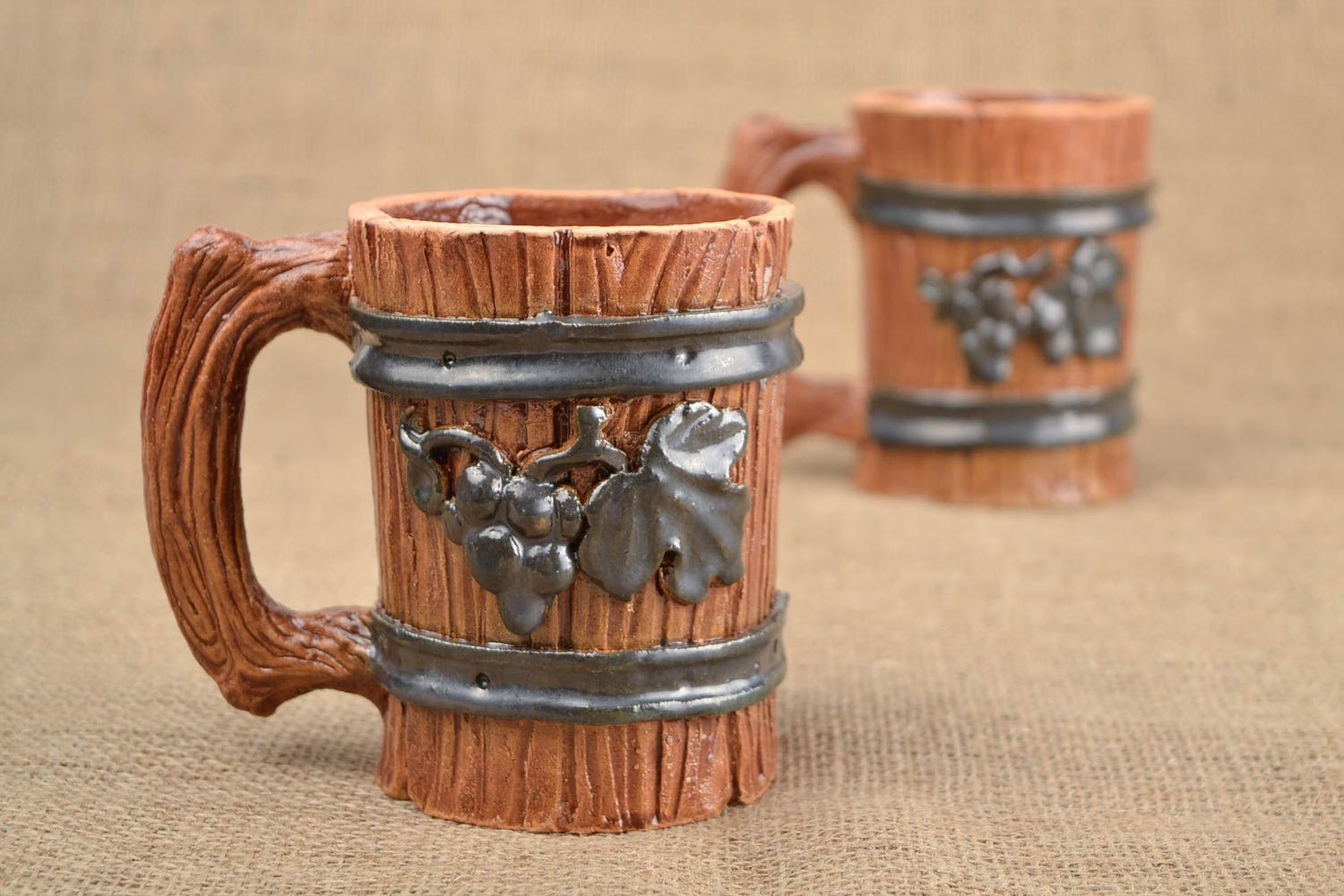 Large beer mug ceramic mug handmade pottery kitchen decoration gift for him photo 1