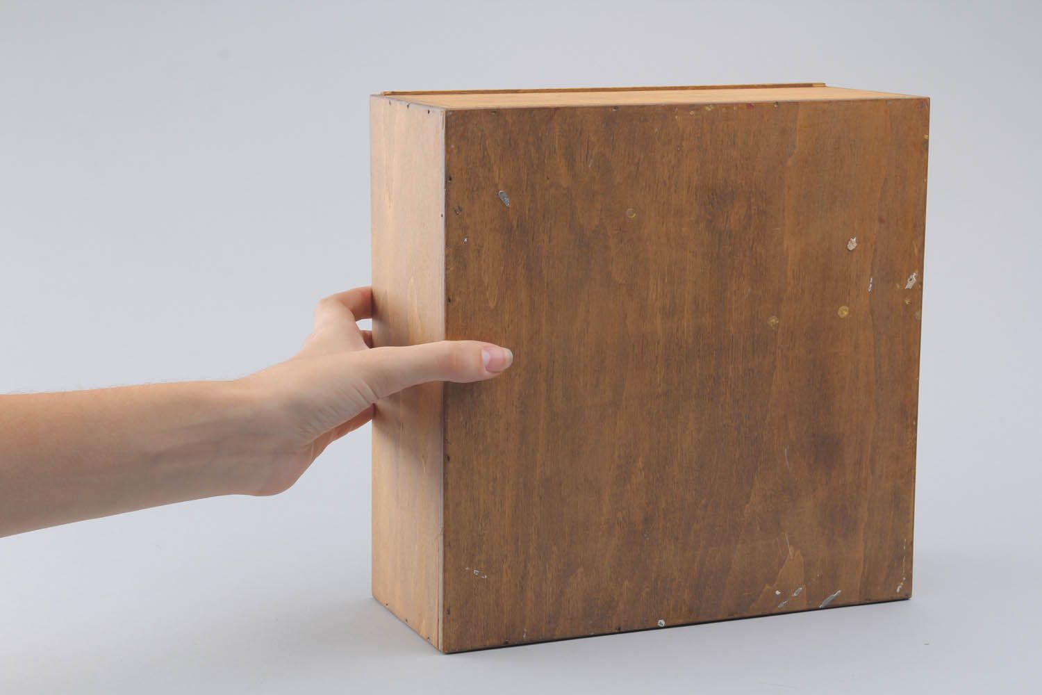 Boîte à couture en bois carrée faite main photo 4