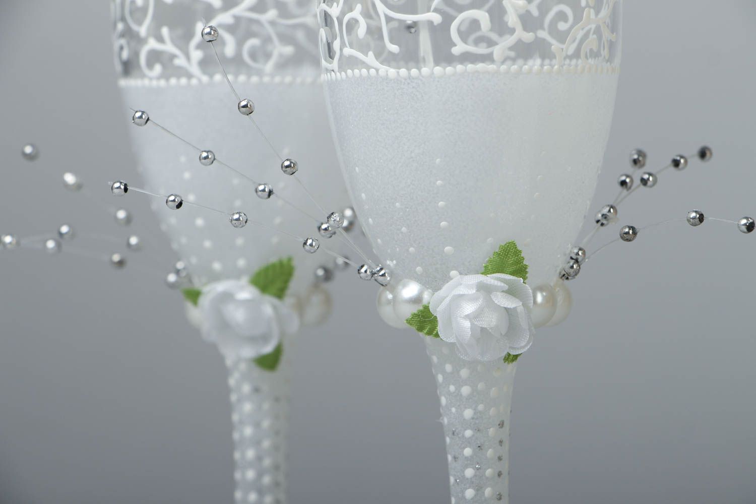 Flûtes à champagne mariage faites main photo 2