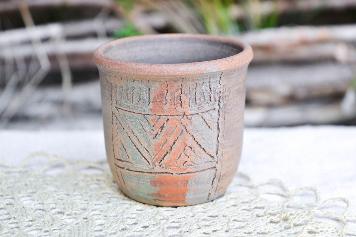 Vaso de arcilla artesanal utensilio de cocina regalo original para mujer foto 1