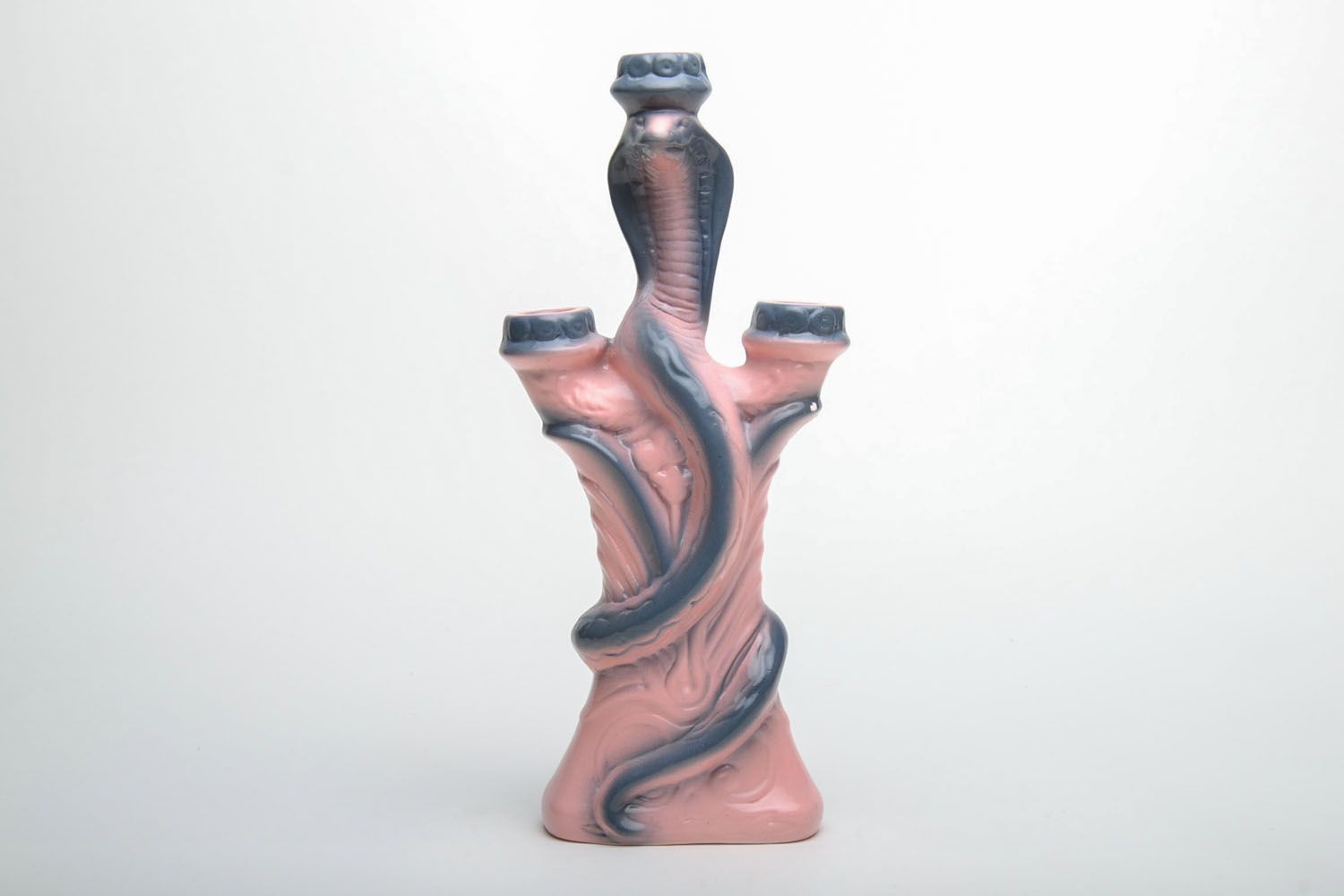 Clay candlestick Snake photo 2