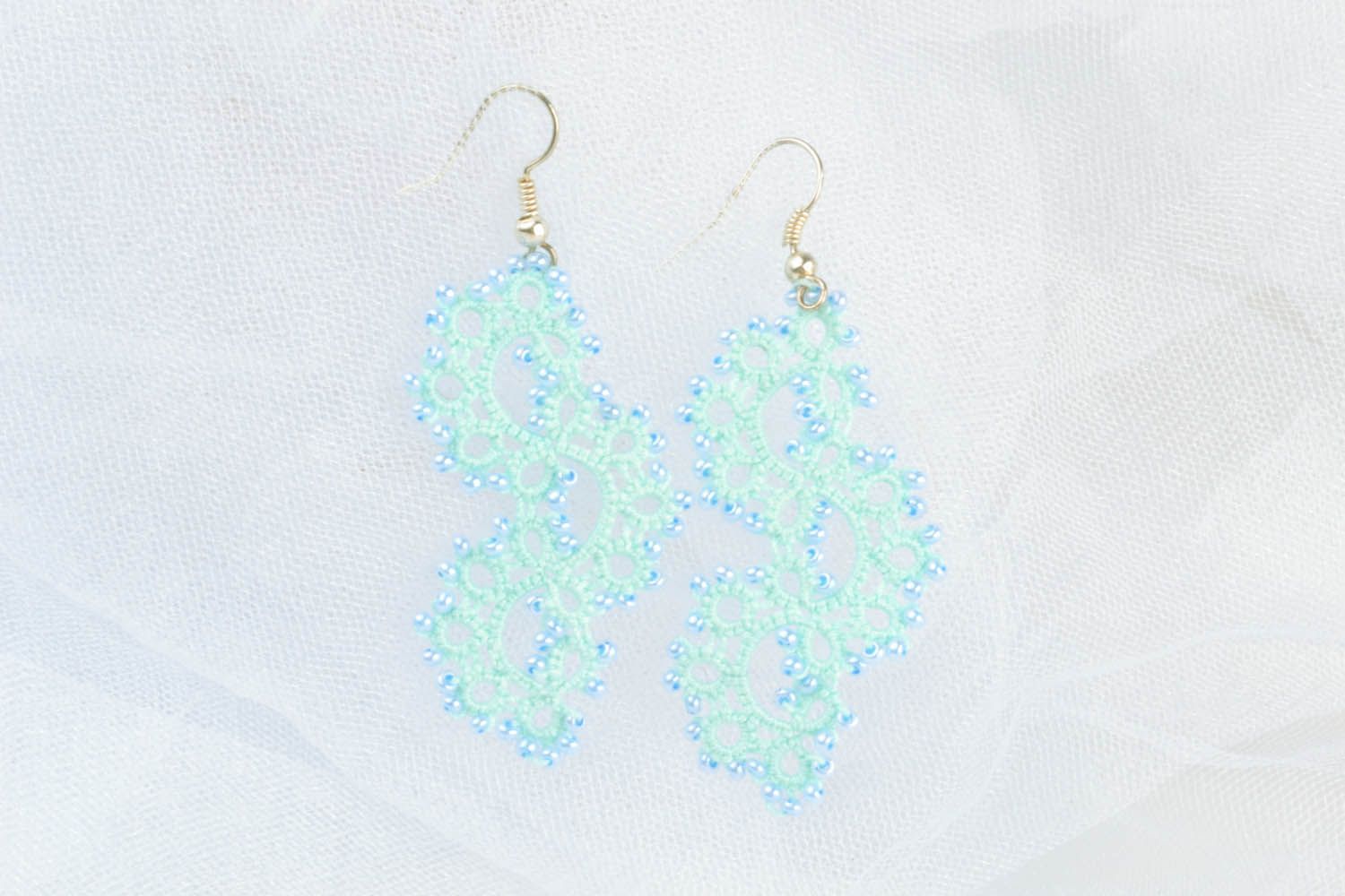 Blue lace earrings photo 1