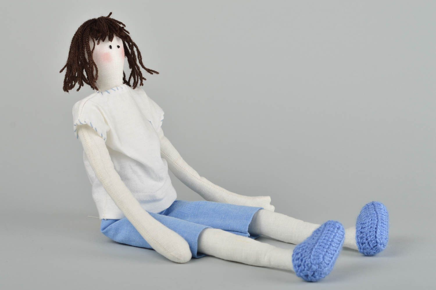 Handmade doll designer doll for girls unusual gift for baby nursery decor photo 2