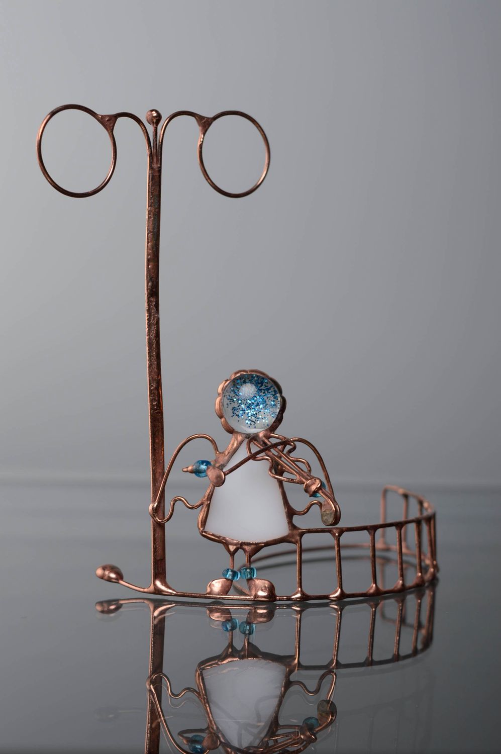 Deko Figurine aus Glas kleiner Engel mit Geige foto 1