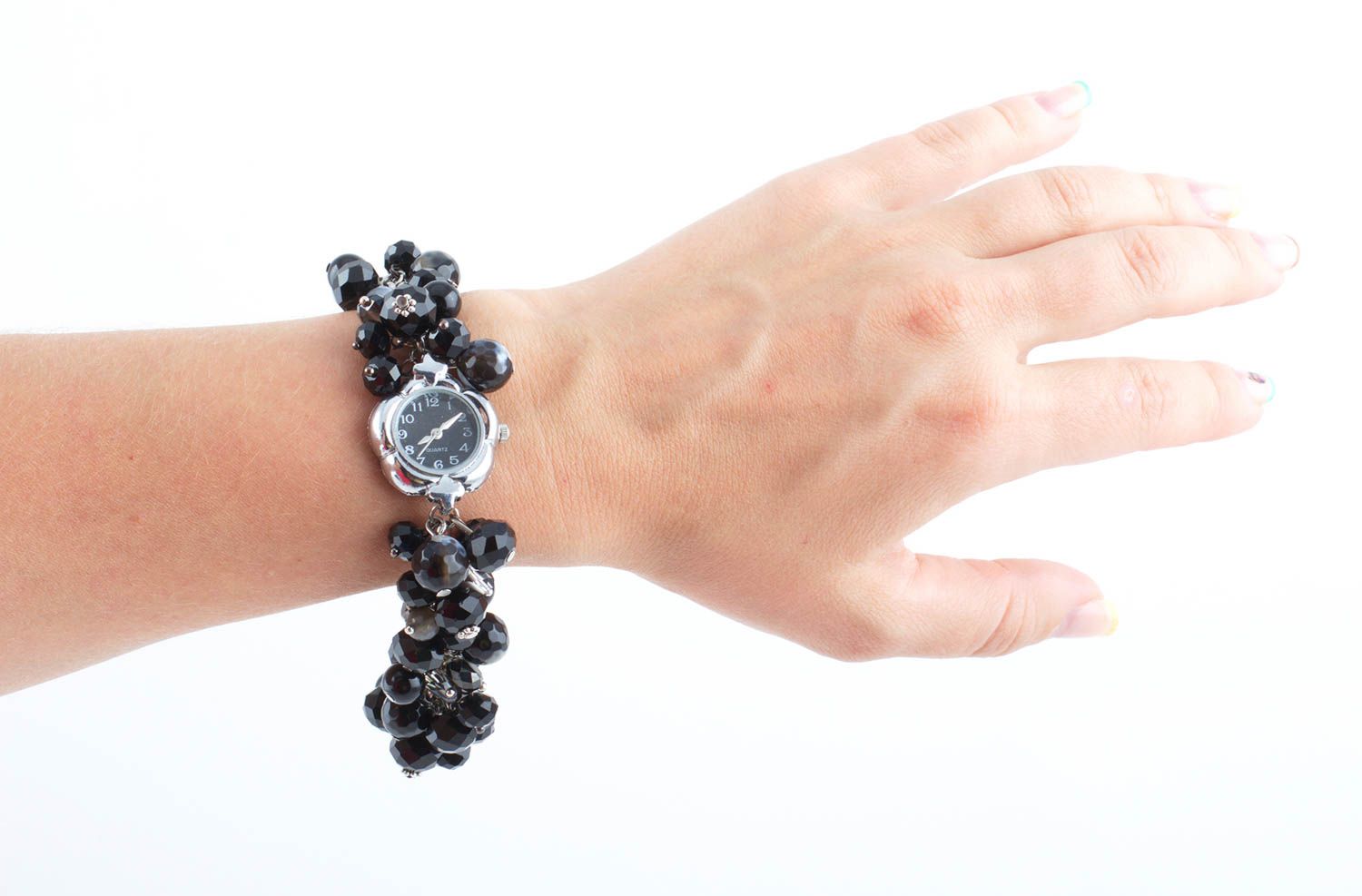 Montre quartz faite main Accessoire femme avec cristal et agate Cadeau original photo 5