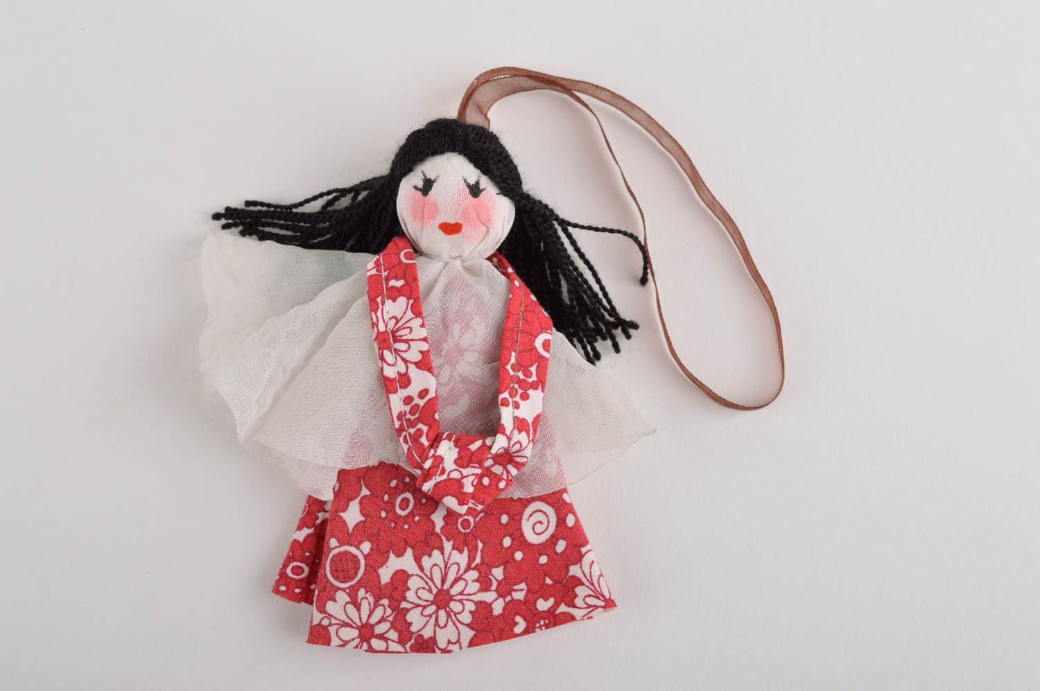 Porte-clé poupée Accessoire fait main en tissus Cadeau original pour fille photo 2