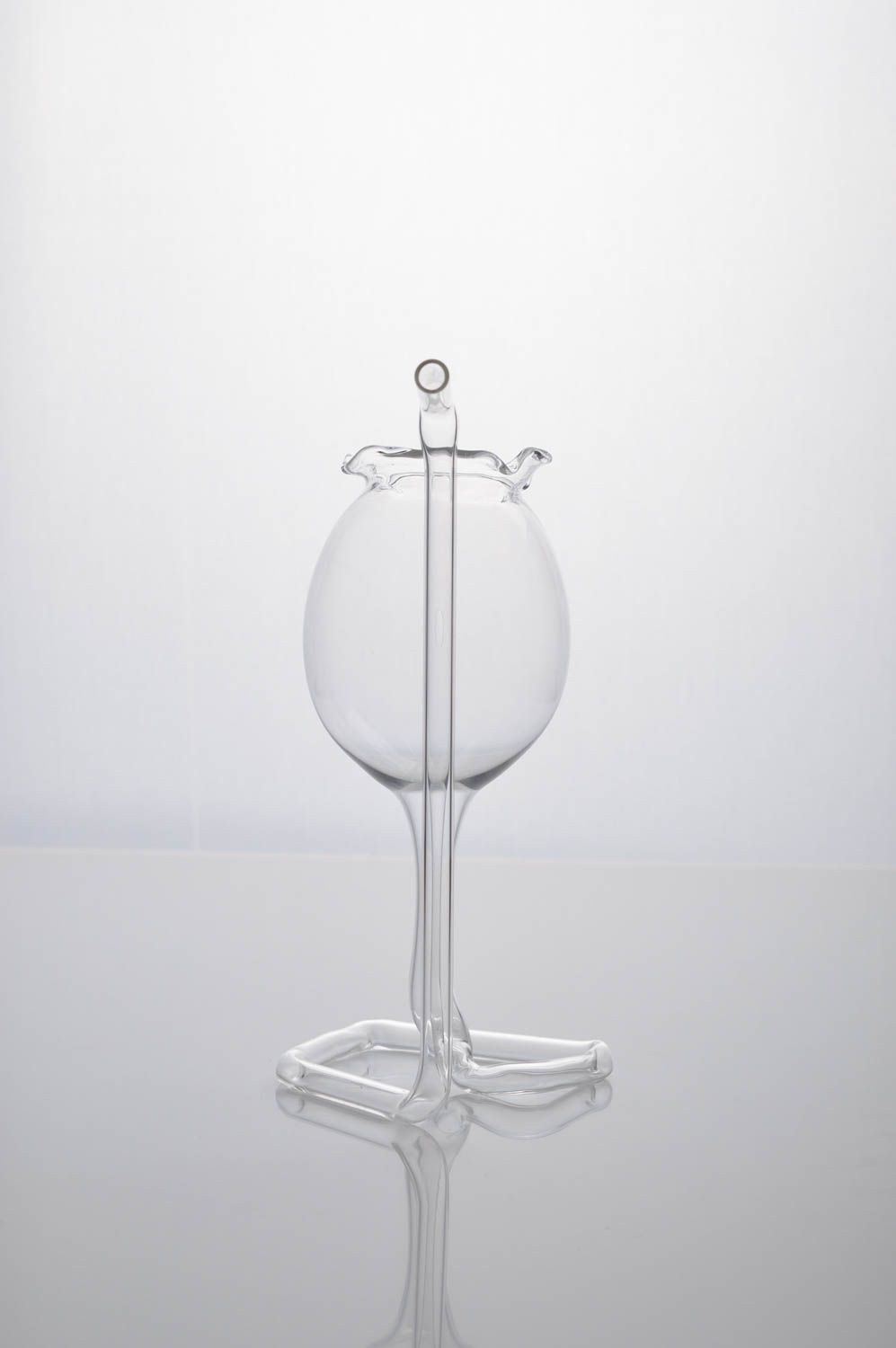 Стеклянный стакан ручной работы оригинальный бокал стакан с трубочкой 230 мл фото 3