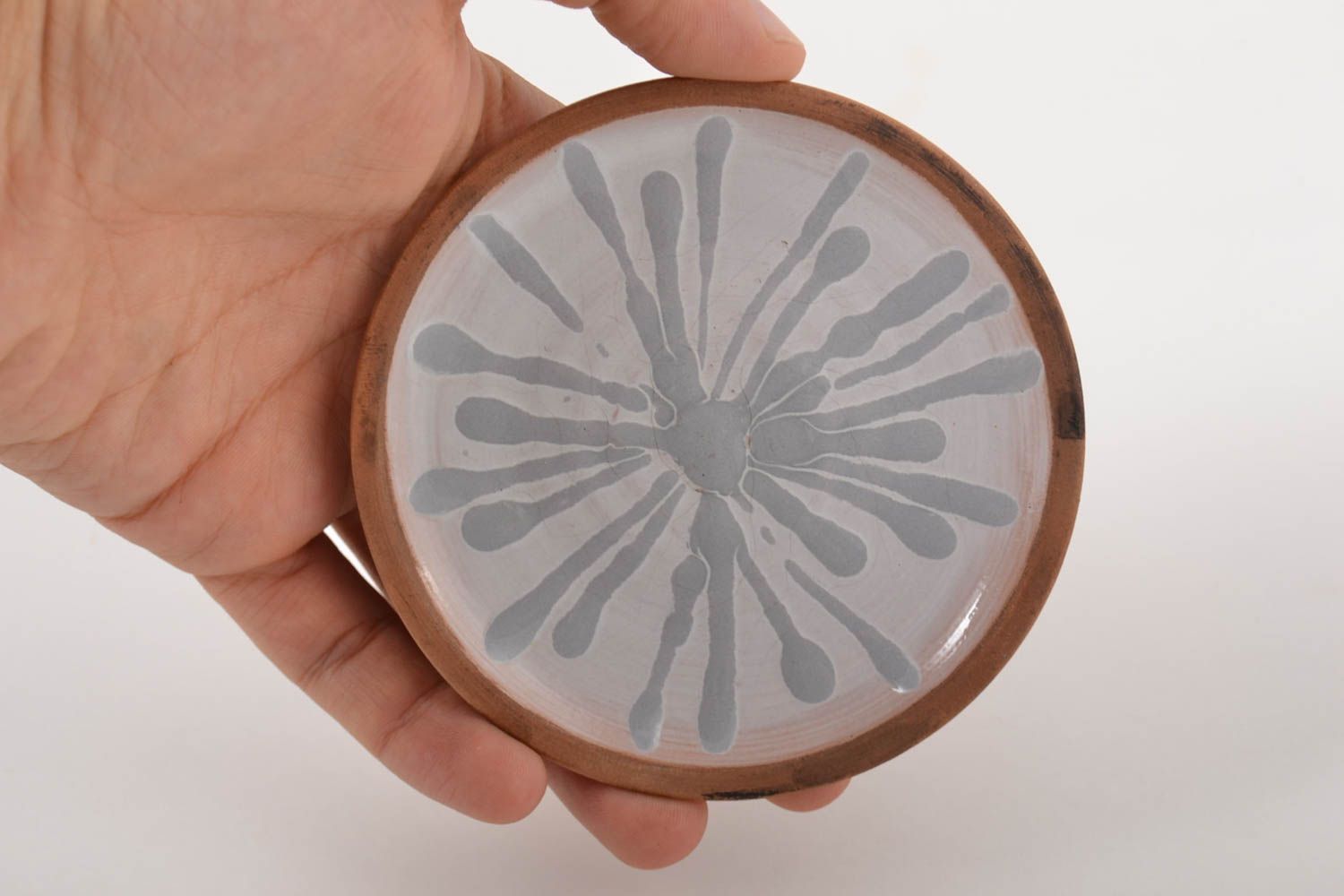 Keramik Geschirr handgefertigt Teller aus Ton originell Deko Element stilvoll foto 4