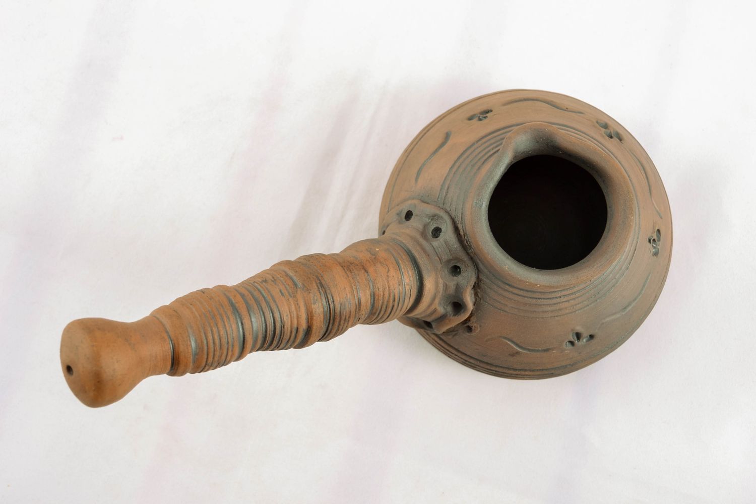 Handmade clay cezve with narrow neck 0,2-0,3 l photo 3