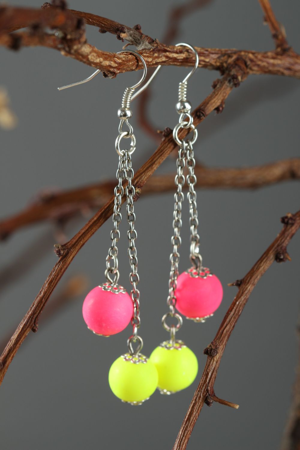 Handmade beautiful earrings stylish bright jewelry unusual accessory gift photo 1