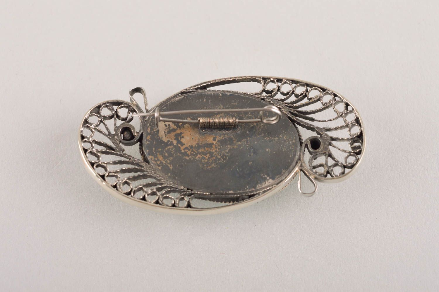 Vintage brooch handmade metal brooch metal jewelry designer brooch for women photo 4