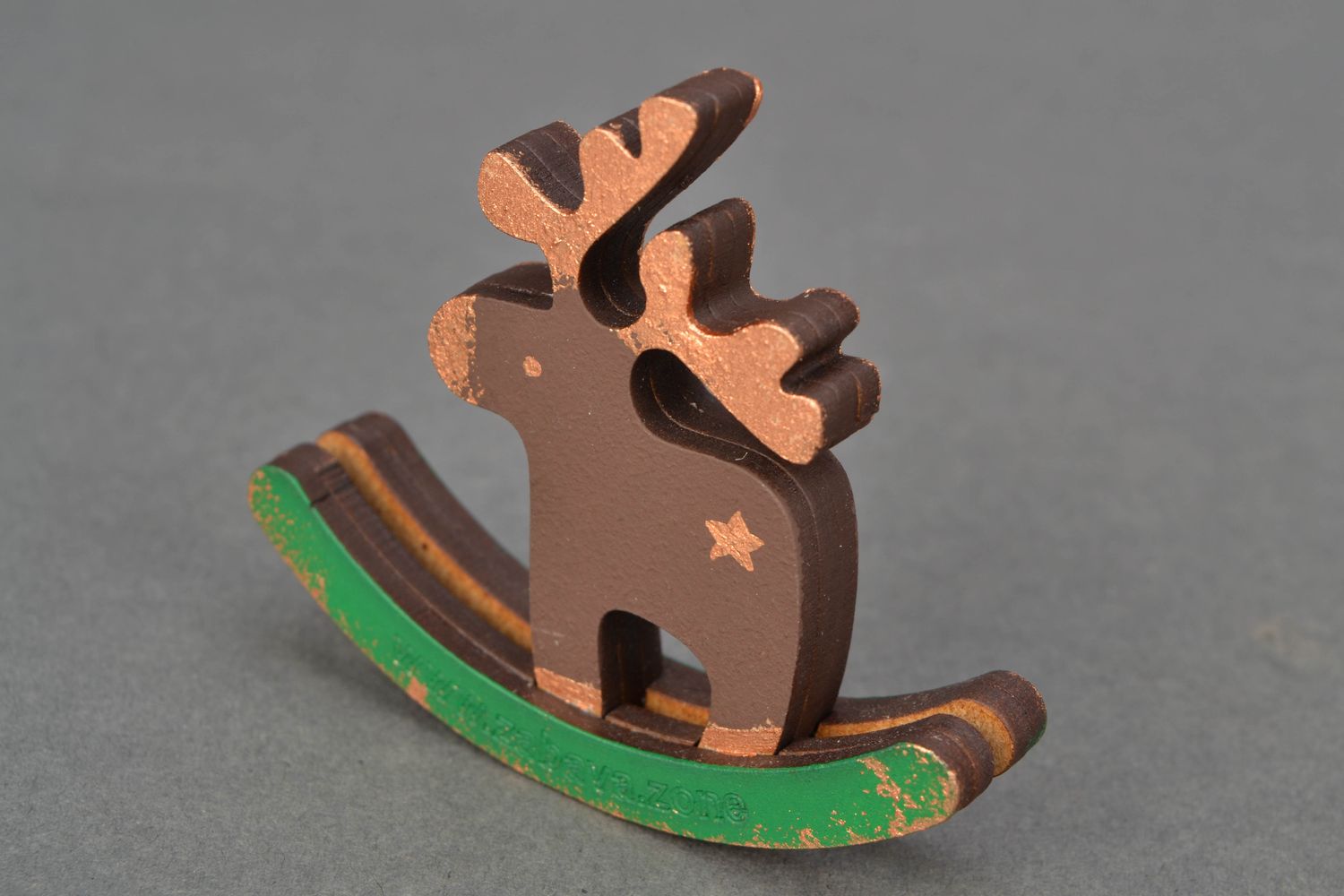 Painted wooden statuette of deer photo 5