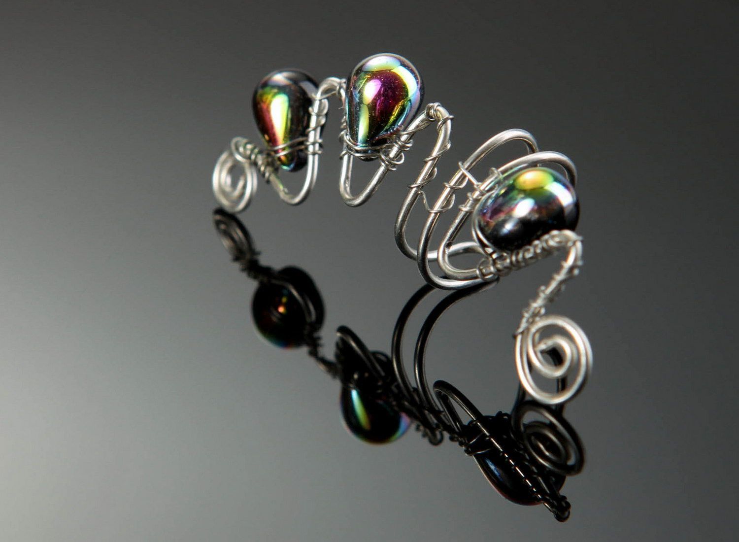 Boucles d'oreilles ear cuff wire wrapping  photo 1