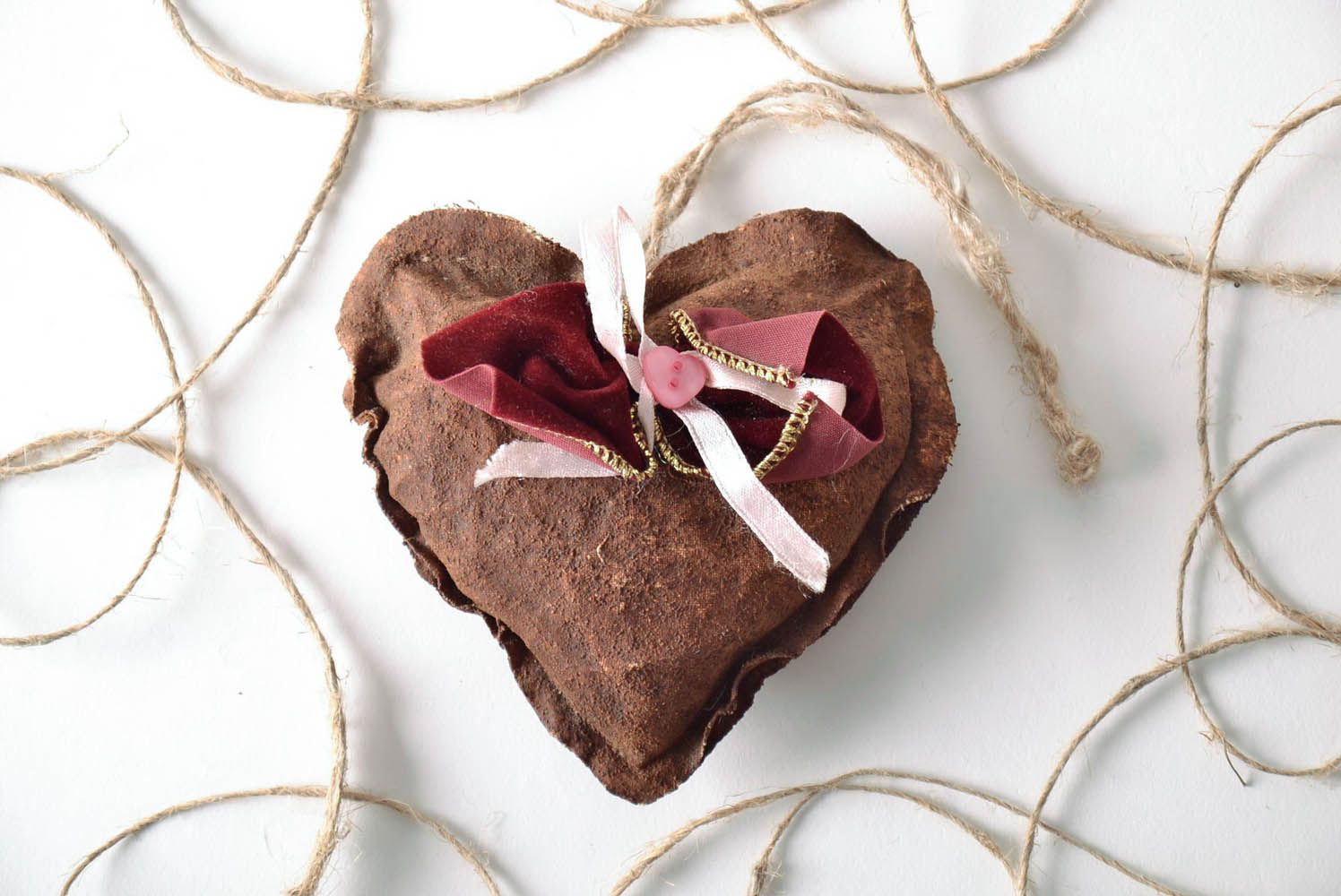 Интерьерная подвеска Шоколадное сердце фото 1
