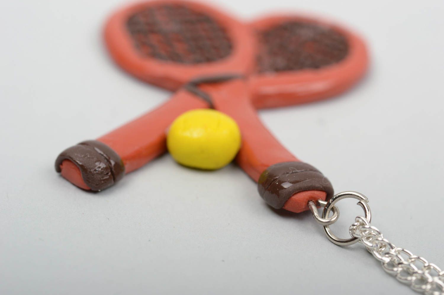 Pendentif original Bijou fait main raquettes de tennis Cadeau pour femme photo 3