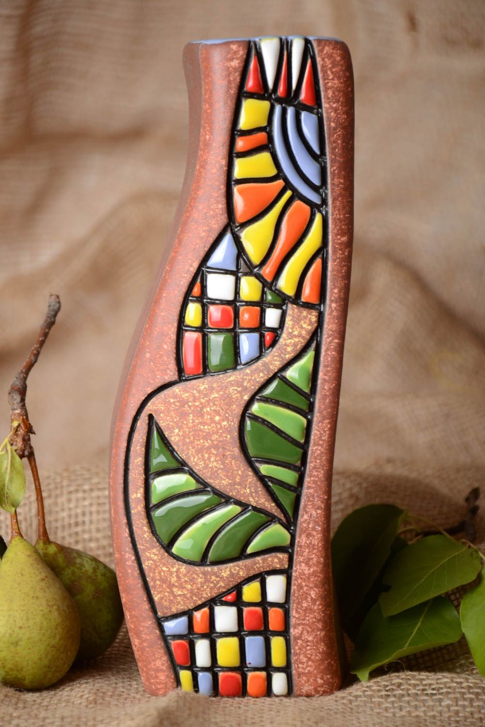 Jarrón decorativo hecho a mano florero de cerámica regalo original para mujer
 foto 1