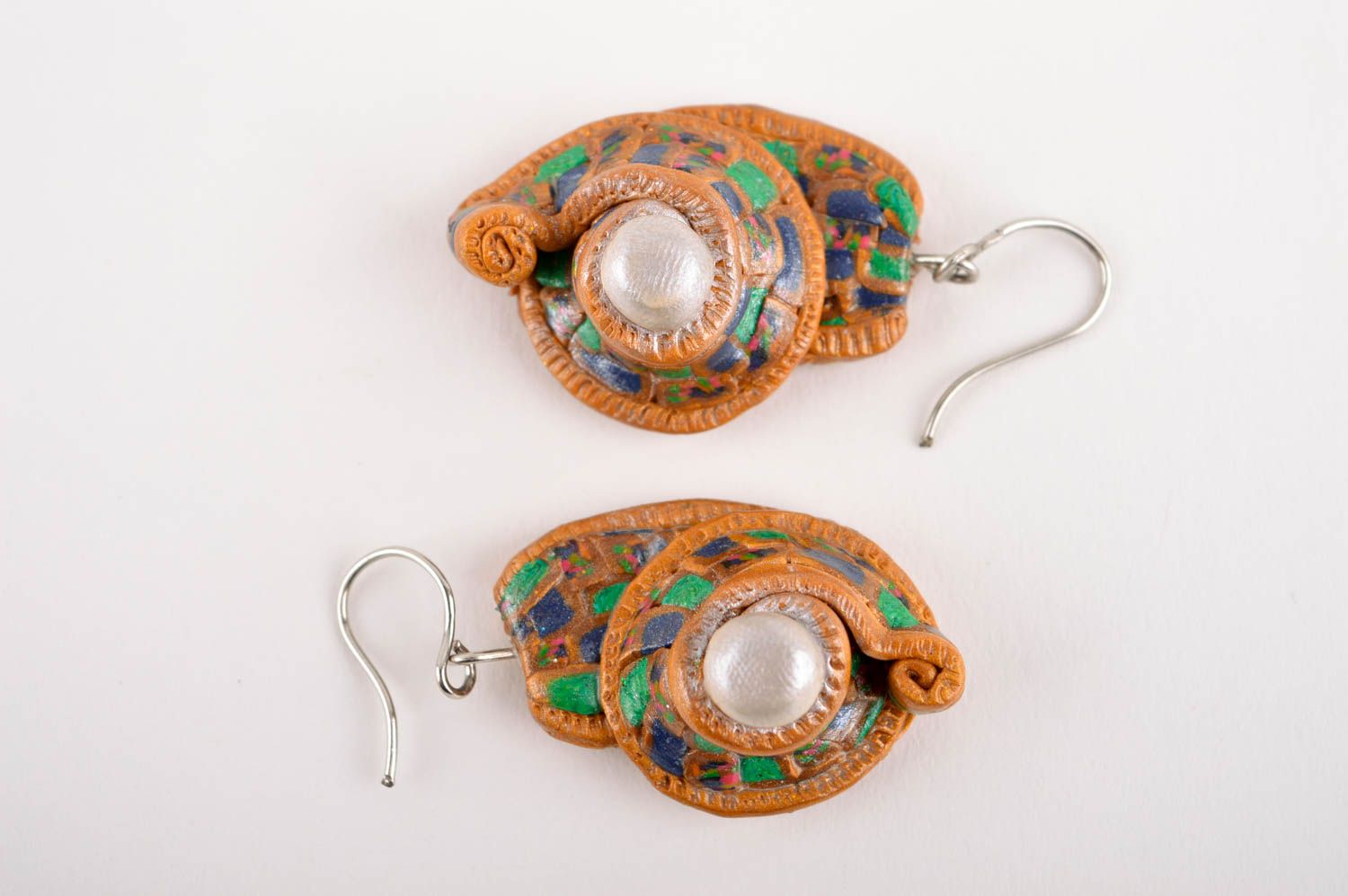 Handmade Modeschmuck Ohrringe Muscheln Polymer Schmuck Accessoire für Frauen  foto 4