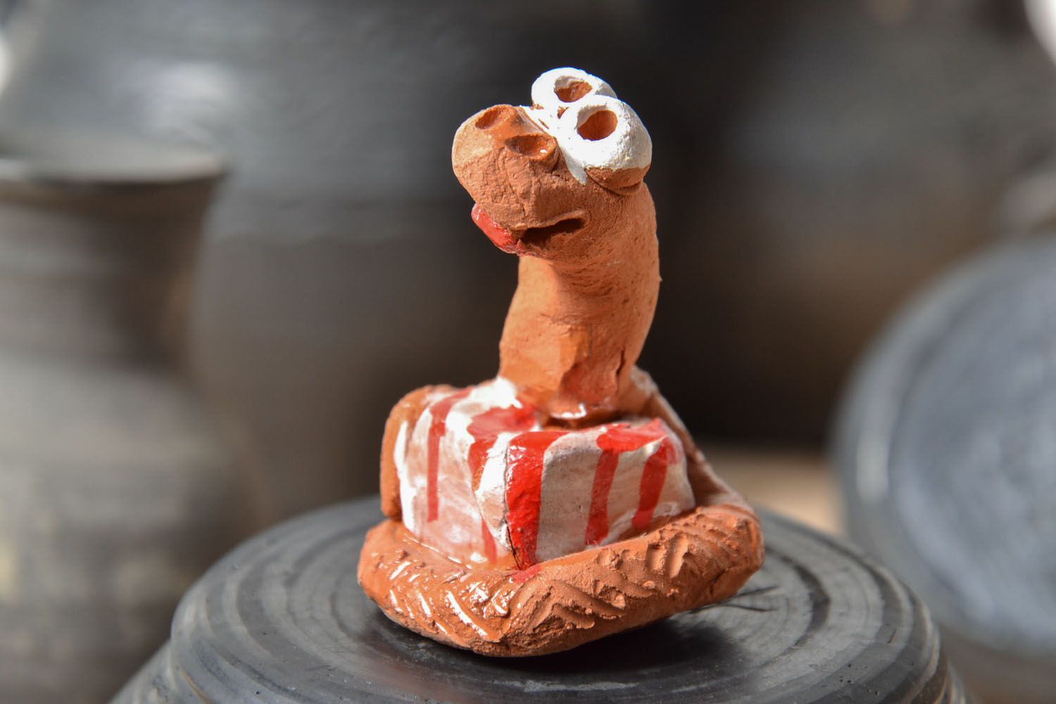 Homemade clay statuette Snake photo 1