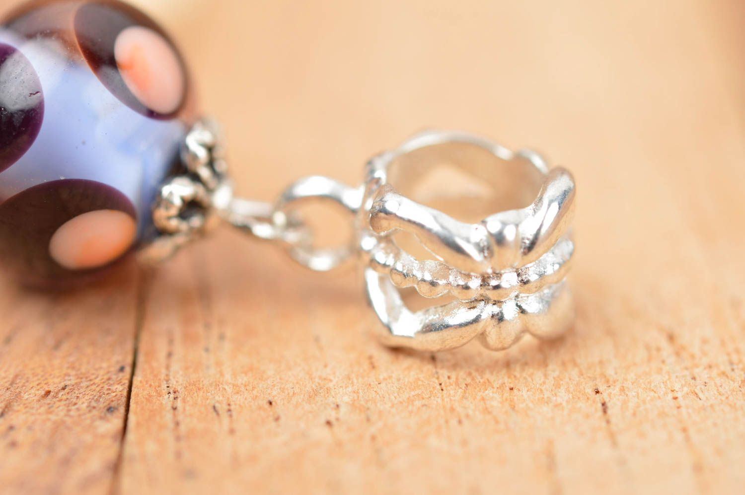 Handmade designer glass pendant unusual graceful jewelry elegant bead pendant photo 3