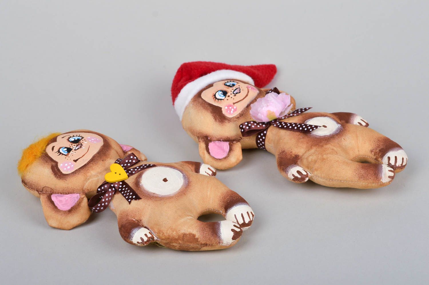 Handmade Stoff Spielzeuge Kuscheltiere Affen kleine Kuscheltiere zu Weihnachten foto 5
