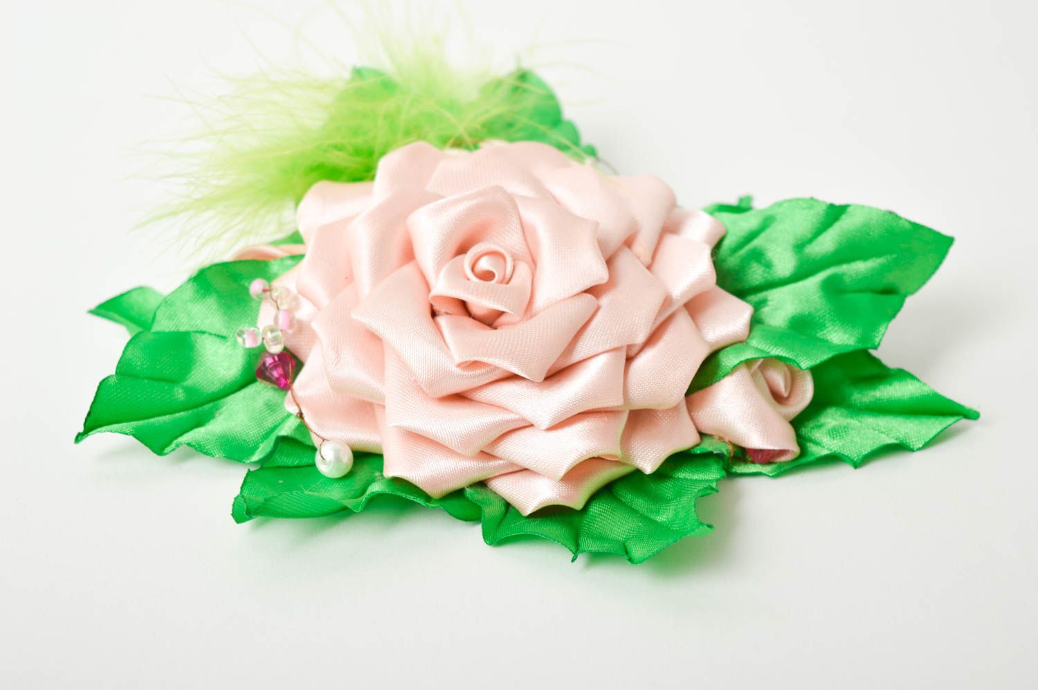 Handmade Haarspange Blume Damen Modeschmuck Accessoire für Haare groß stilvoll foto 2