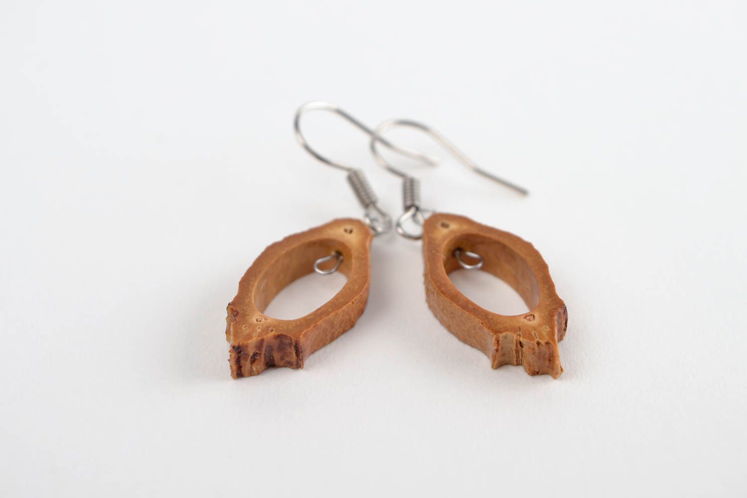 Handmade earrings wooden jewelry dangling earrings fashion accessories  photo 3