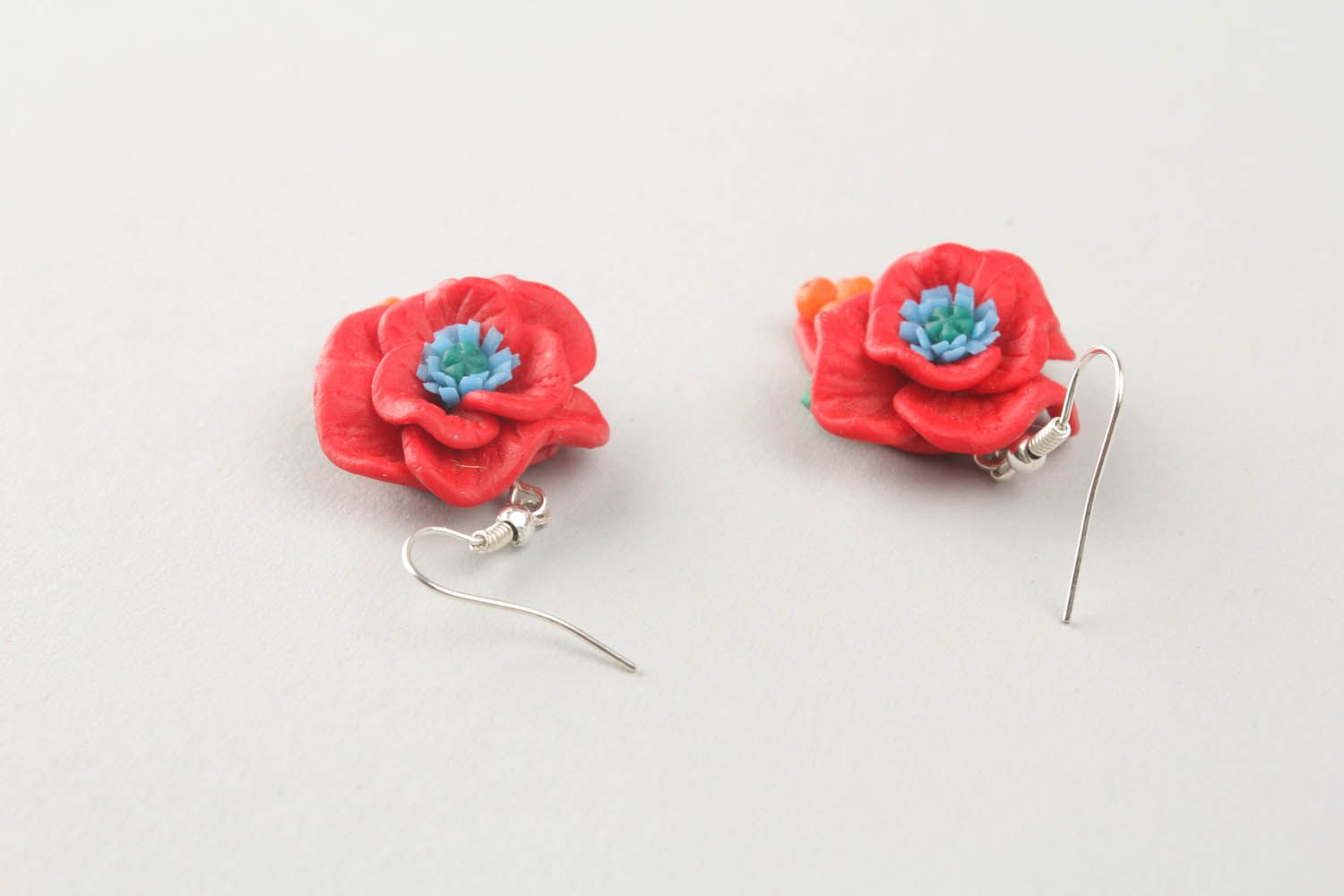 Beautiful earrings Poppies photo 2