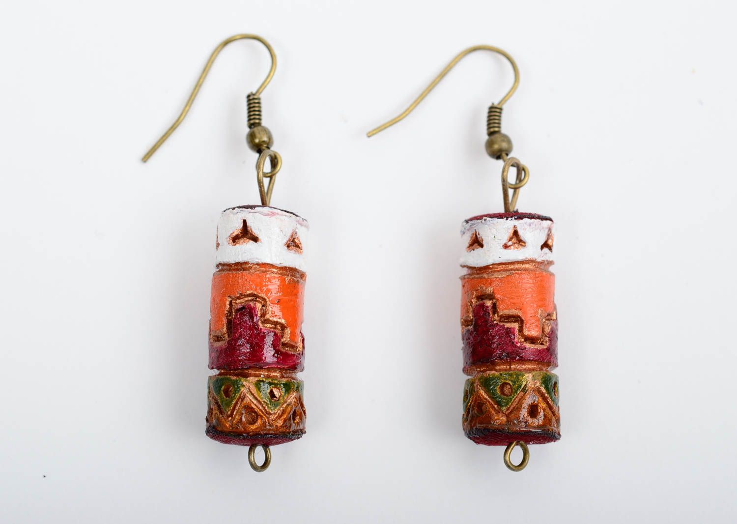 Stylish handmade ceramic earrings thread earrings beautiful jewellery gift ideas photo 1