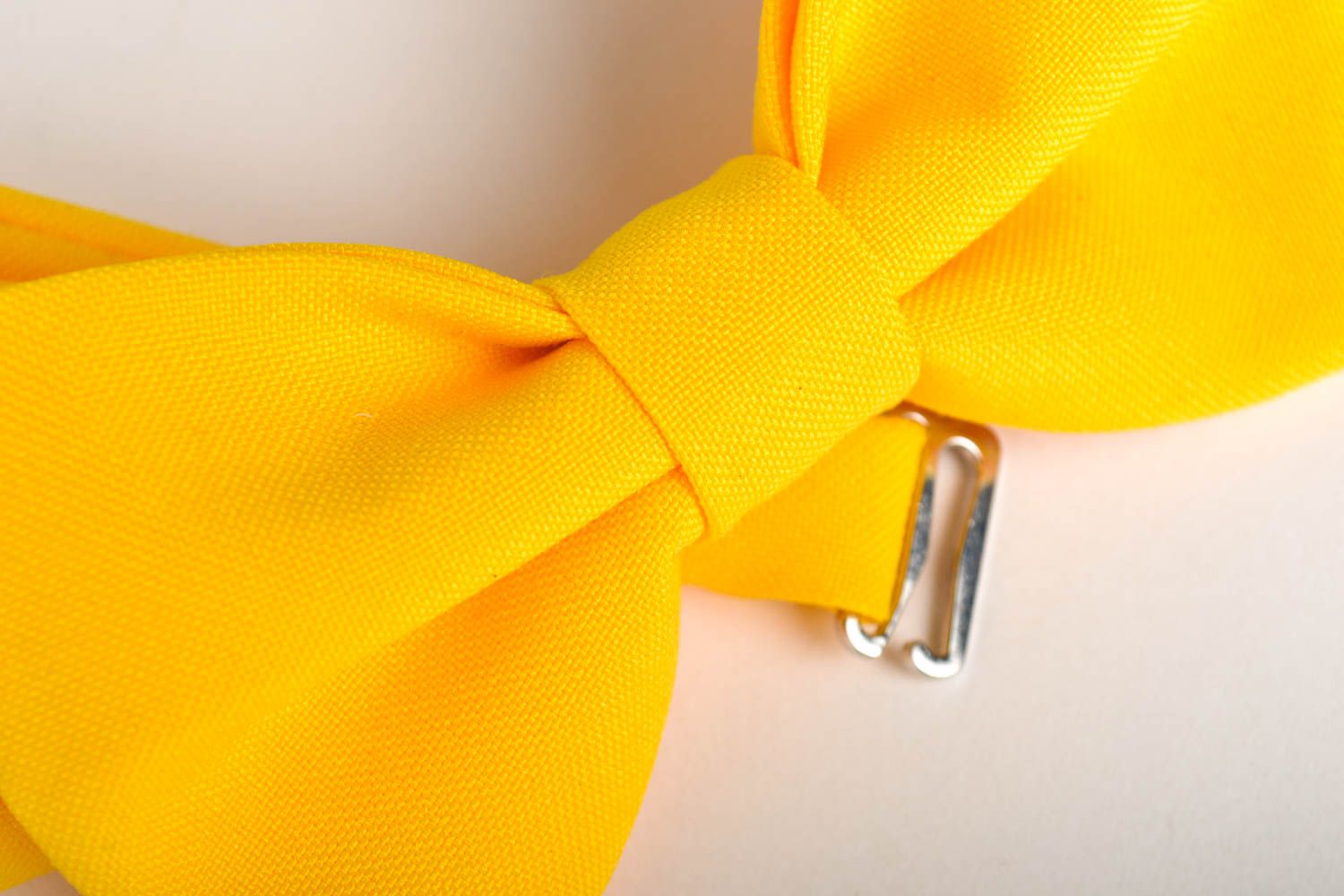 Handmade beautiful stylish bow tie cute yellow bow tie unusual accessory photo 3
